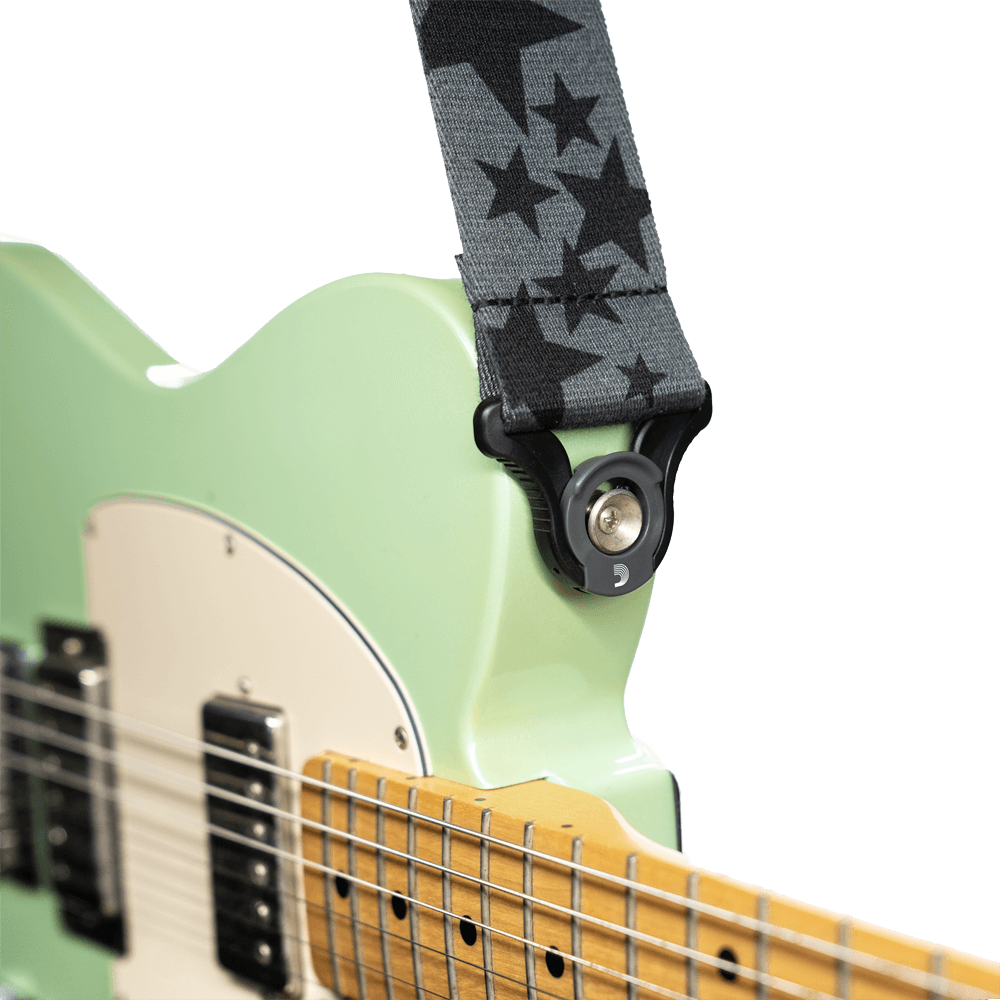 D'Addario Auto Lock Guitar Strap, Skater Stars - Fair Deal Music