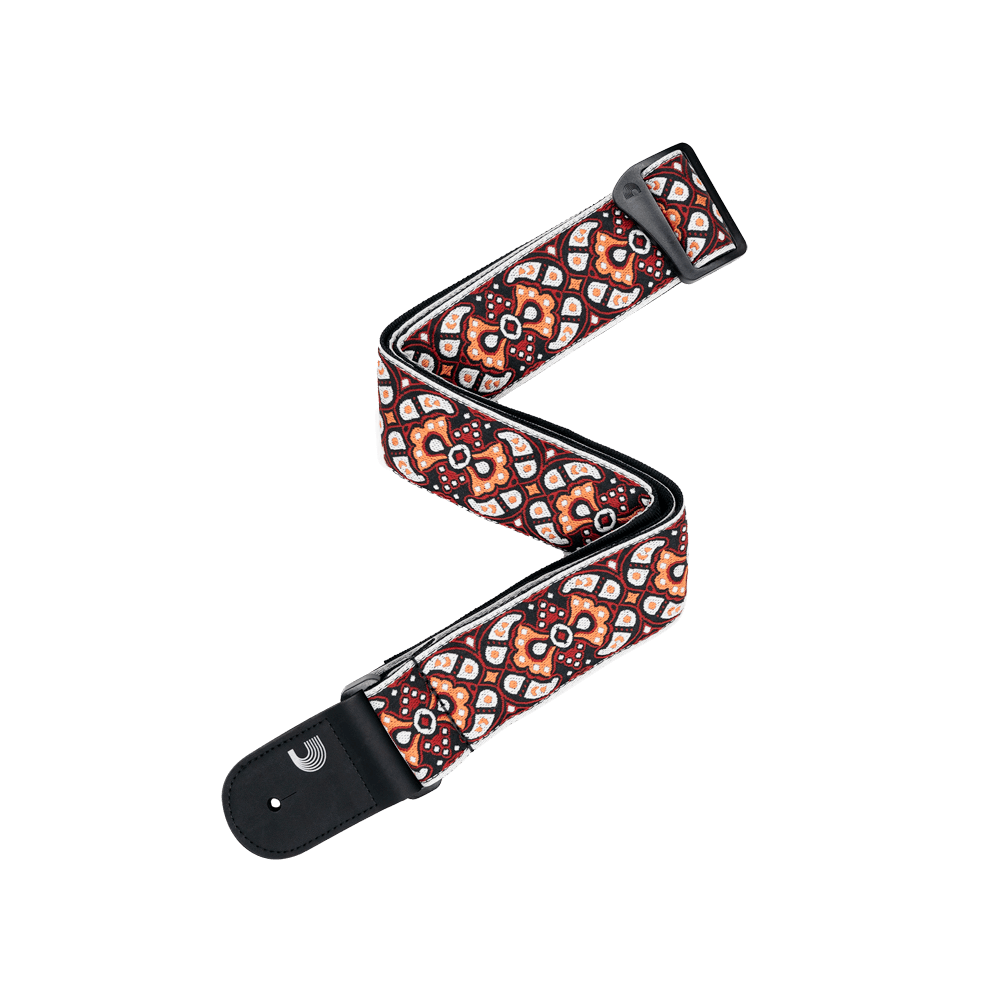 D'Addario Eco Comfort Woven Guitar Strap, Red & Orange - Fair Deal Music