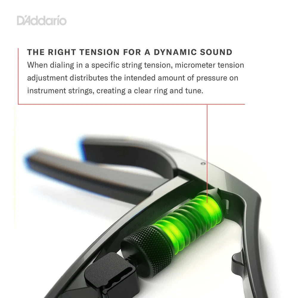 D'addario Artist Capo Adjustable Tension, Black PW-CP-10 - Fair Deal Music