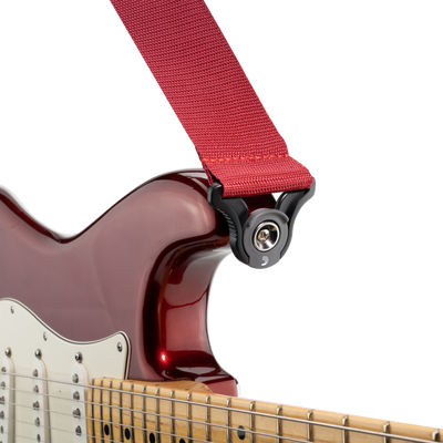 D'Addario Auto Lock Polypro Guitar Strap, Red - Fair Deal Music