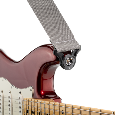 D'Addario Auto Lock Polypro Guitar Strap, Silver - Fair Deal Music