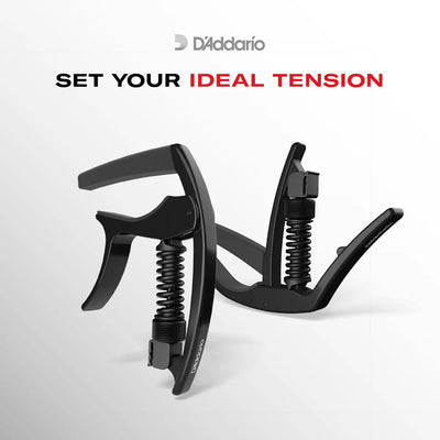 D'addario Artist Capo Adjustable Tension, Black PW-CP-10 - Fair Deal Music