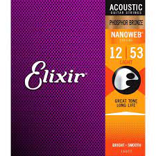 Elixir E16052 Phosphor Bronze Nanoweb Medium, 12-53 - Fair Deal Music