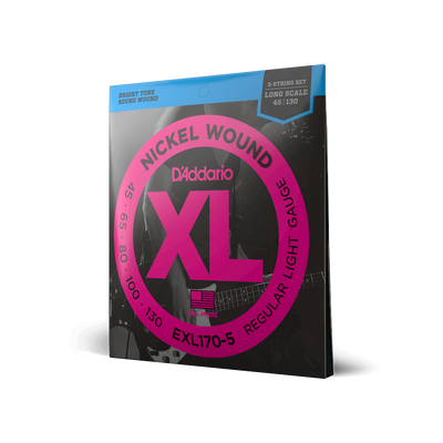 EXL170-5 Regular Light Long Scale 5-String Bass Strings 45-130 - Fair Deal Music