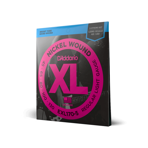 EXL170-5 Regular Light Long Scale 5-String Bass Strings 45-130 - Fair Deal Music