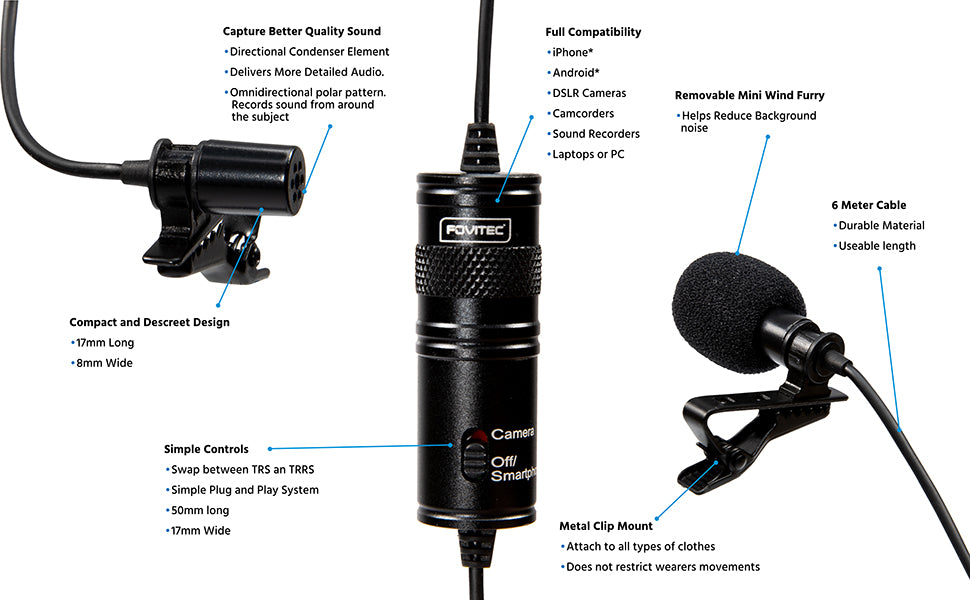 Fovitec SP70-010 Lavalier Microphone - Fair Deal Music