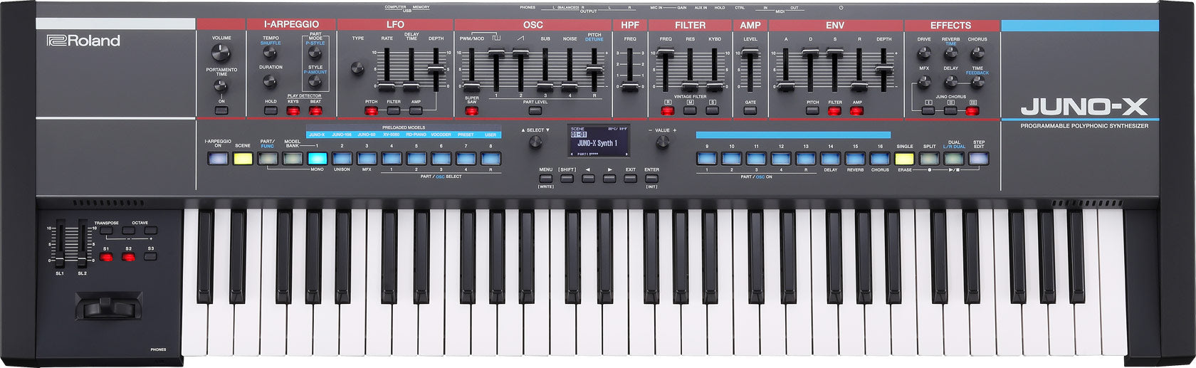 Roland JUNO-X Programmable Polyphonic Synthesizer [Display Model] - Fair Deal Music