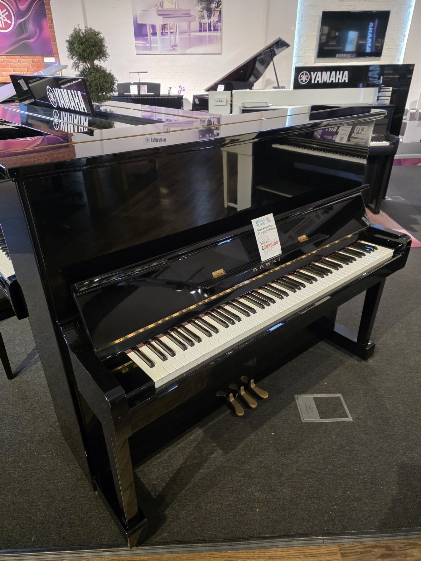Kawai BL-12 Upright Piano Polished Ebony (Used) - Fair Deal Music