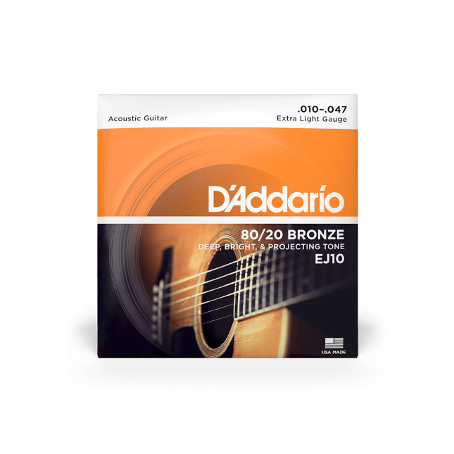 D'addario 10-47 Extra Light, 80/20 Bronze Acoustic Guitar Strings - Fair Deal Music