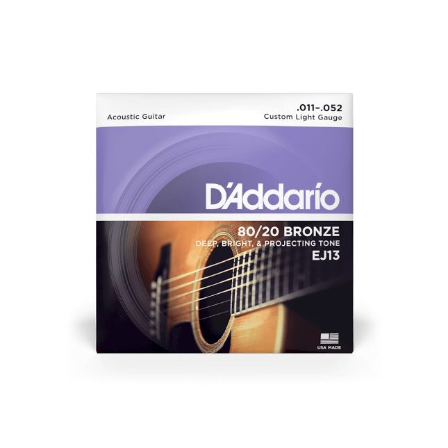 D'addario 11-52 Custom Light, 80/20 Bronze Acoustic Guitar Strings - Fair Deal Music
