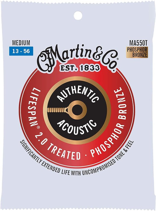 Martin MA550T Authentic Acoustic - LifeSpan 2.0 - Phosphor Bronze Medium 13-56 - Fair Deal Music