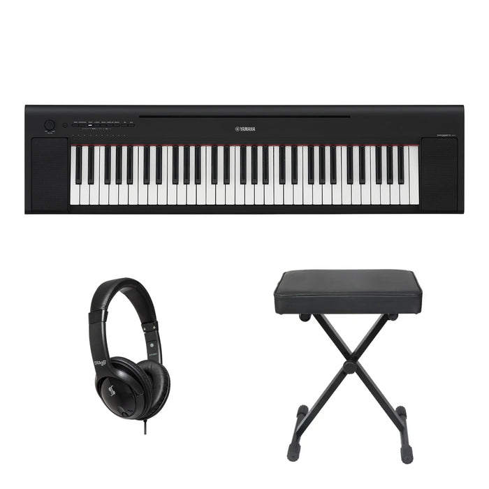 Yamaha NP-15B Piaggero Portable Piano Black Bundle - Fair Deal Music