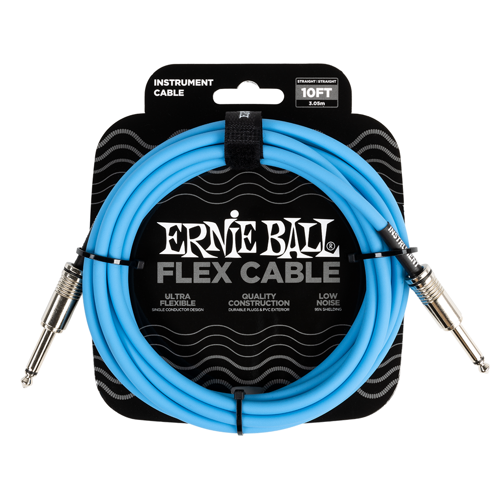 Ernie Ball Flex Instrument Cable 10ft, Blue - Fair Deal Music
