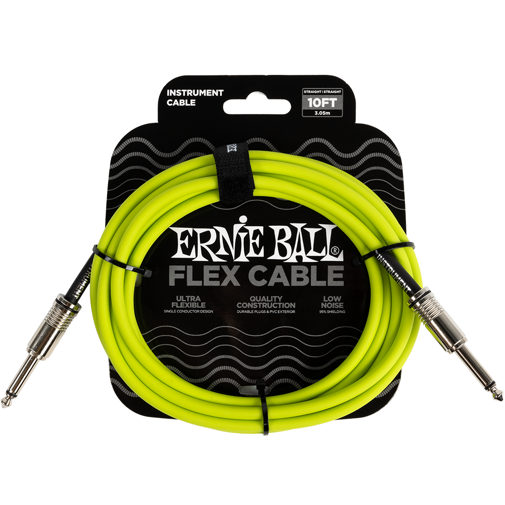 Ernie Ball Flex Instrument Cable 10ft, Green - Fair Deal Music