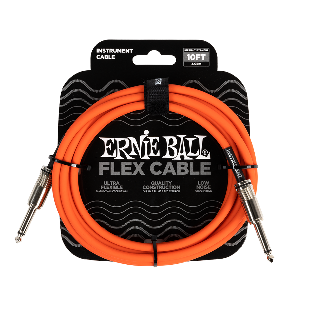 Ernie Ball Flex Instrument Cable 10ft, Orange - Fair Deal Music