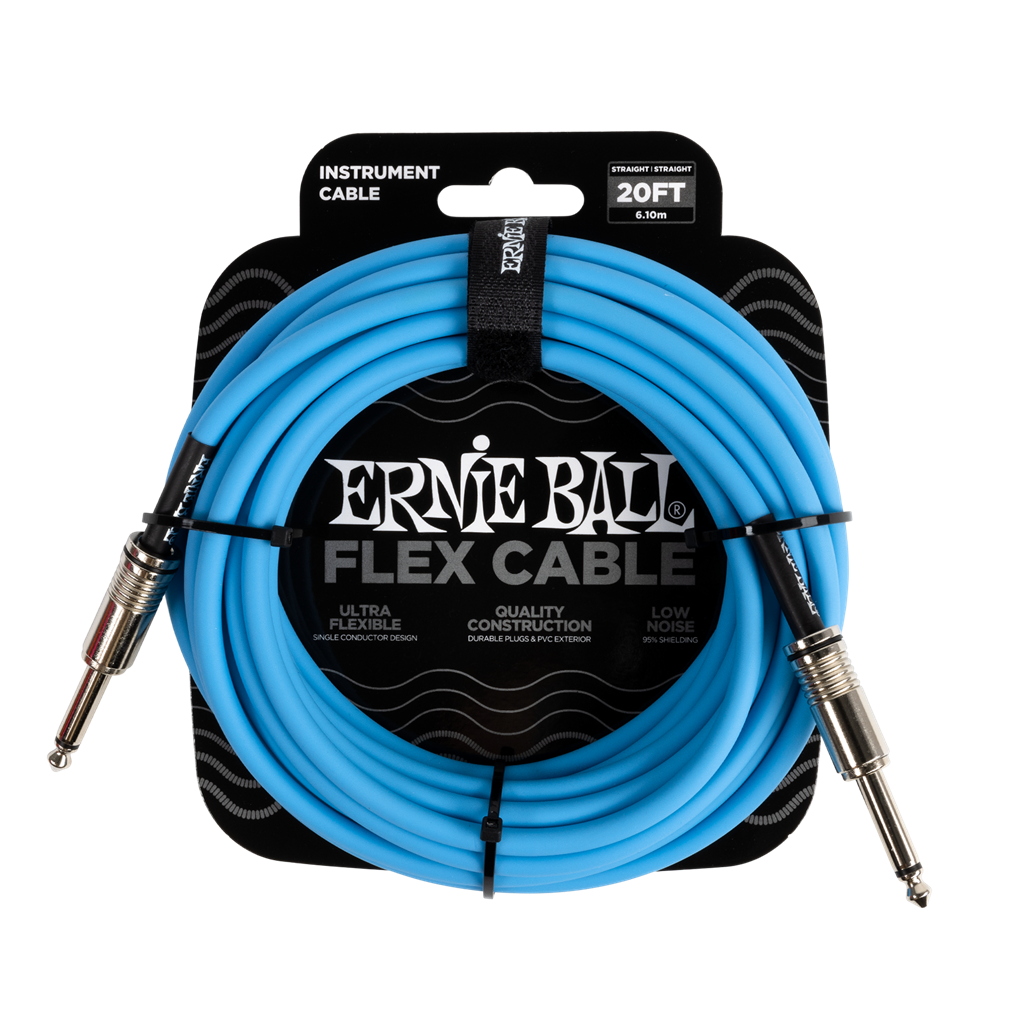 Ernie Ball Flex Instrument Cable 20ft, Blue - Fair Deal Music