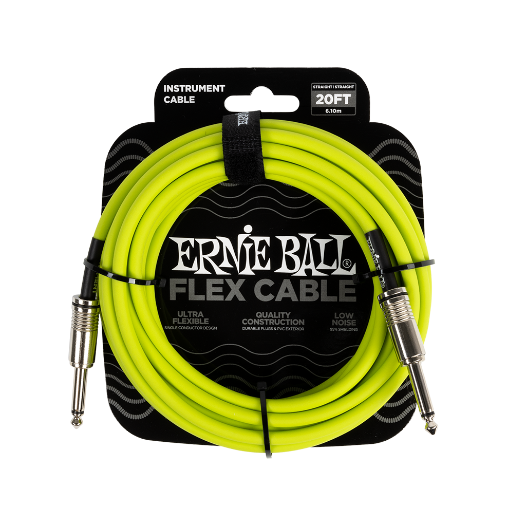 Ernie Ball Flex Instrument Cable 20ft, Green - Fair Deal Music