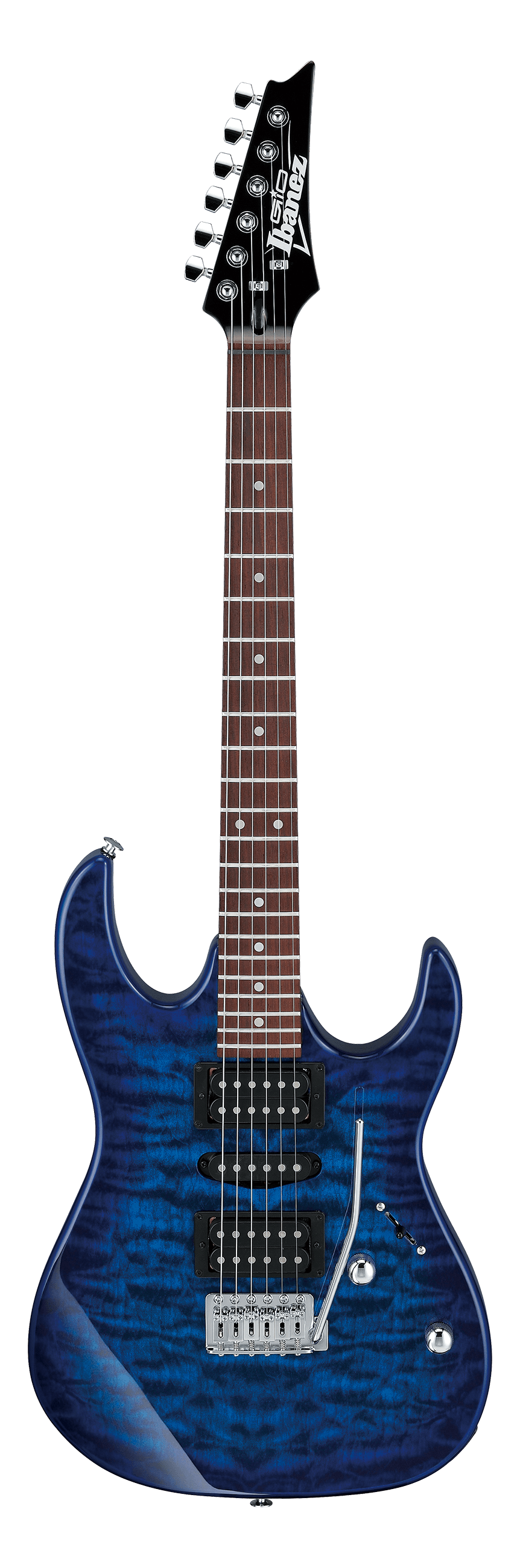 Ibanez GRX70QA Gio RX Electric Guitar, Transparent Blue Burst - Fair Deal Music