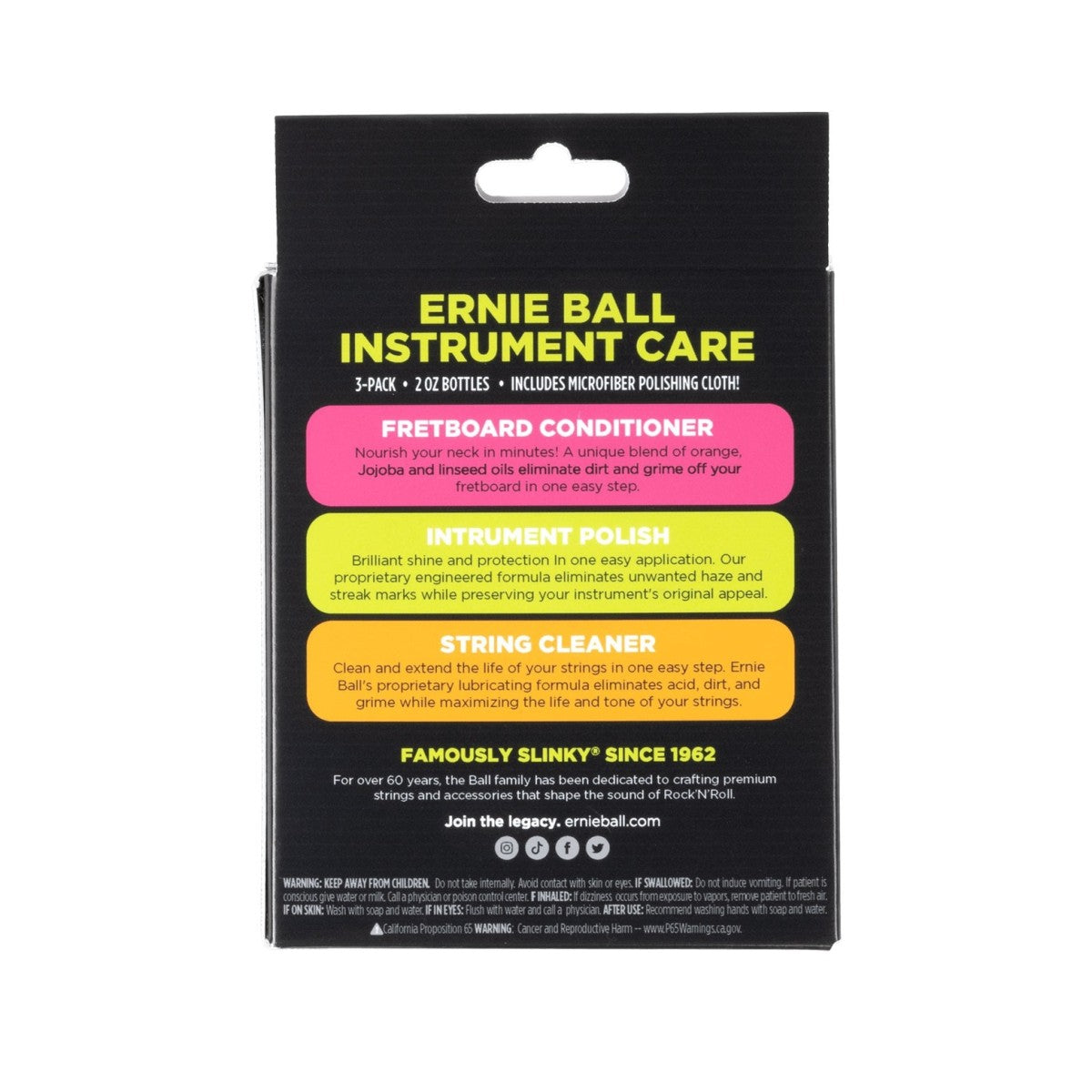 Ernie Ball Instrument Care 3-Pack with Microfibre Cloth - Fair Deal Music