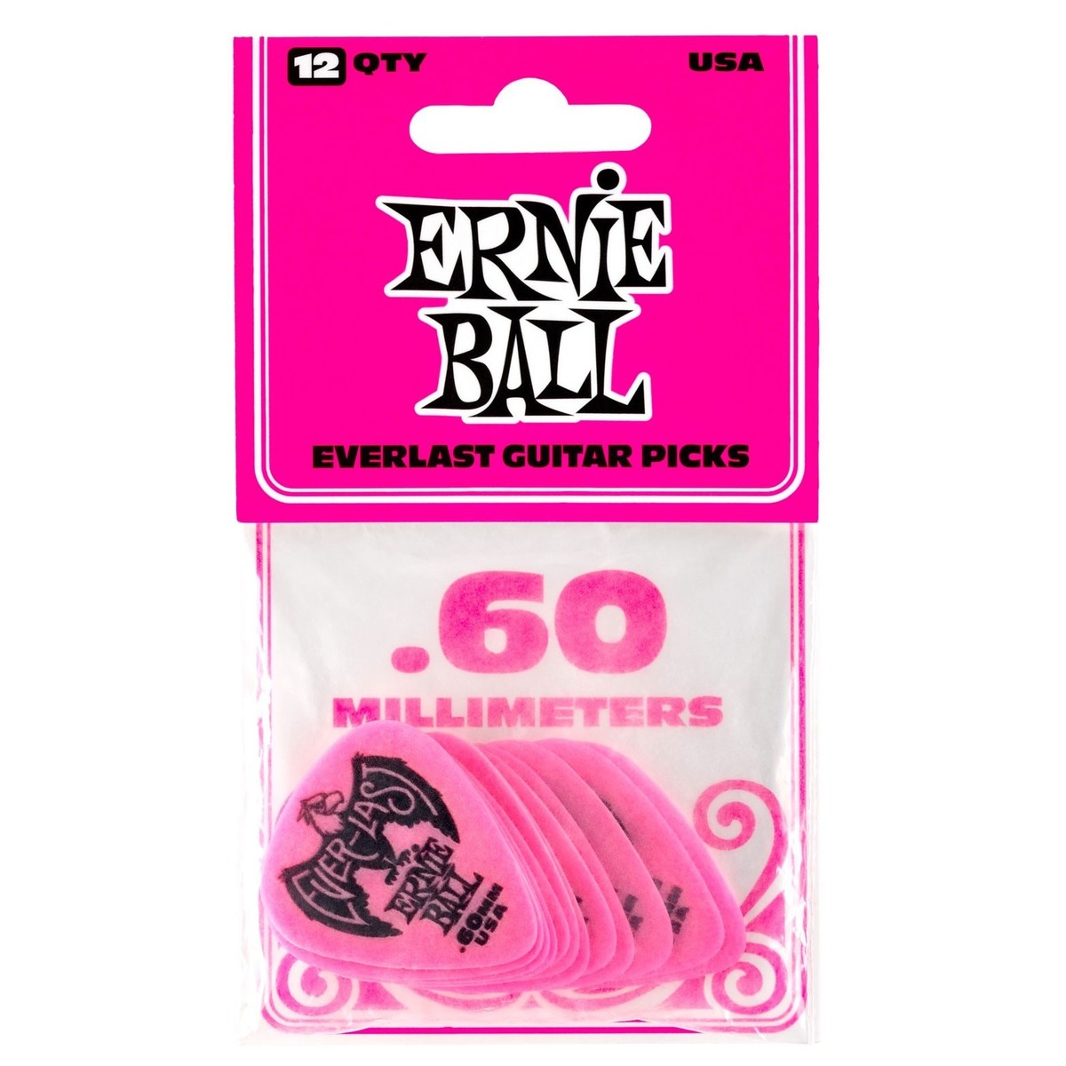 Ernie Ball P09179 Everlast 0.60mm Pink, 12 Pack - Fair Deal Music