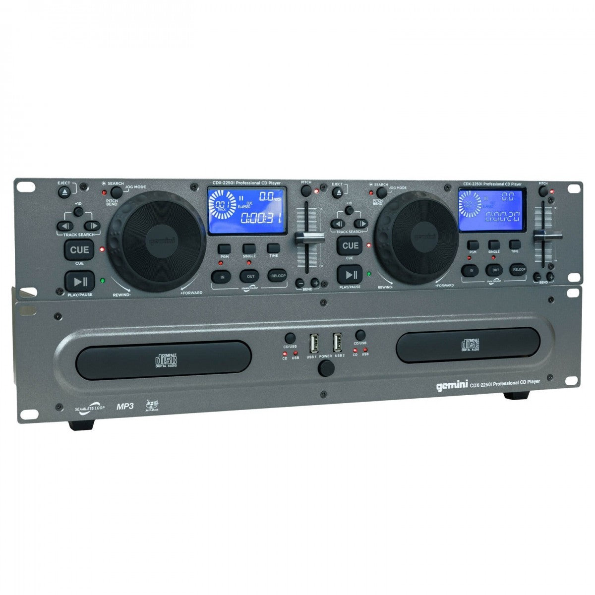 Gemini CDX-2250i Rackmount Dual CD Player With USB - Fair Deal Music