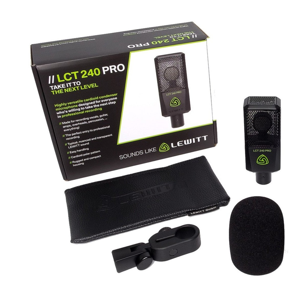 LEWITT LCT 240 PRO Large Diaphragm Condenser Microphone in Black - Fair Deal Music