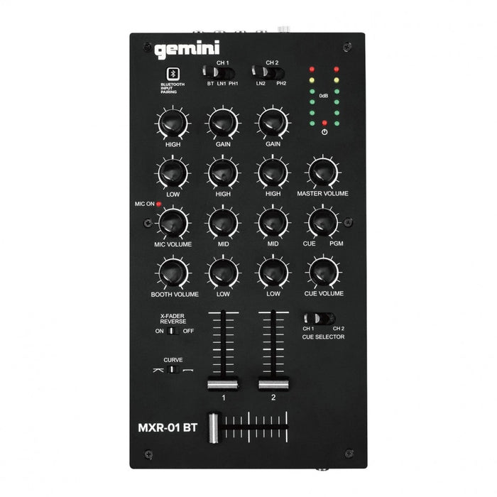 Gemini MXR-01BT 2 Channel DJ Mixer with Bluetooth - Fair Deal Music