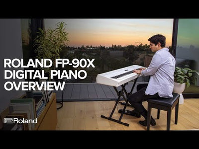 Roland FP-90X-BK Premium Piano in Black with Stand and Pedal Unit (Showroom Model) - Fair Deal Music
