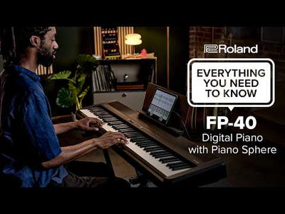 Roland FP-40 Portable Digital Piano Home Bundle - White