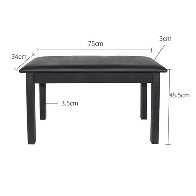 Duet Piano Bench with Storage and Plain Top in Satin Black - Fair Deal Music