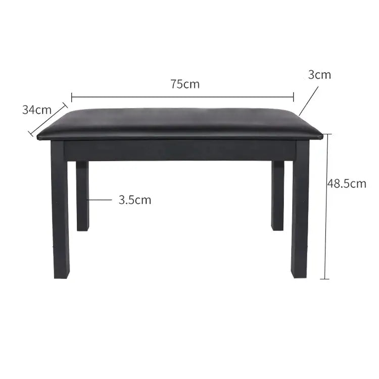 Duet Piano Bench with Storage and Plain Top in Satin Black - Fair Deal Music