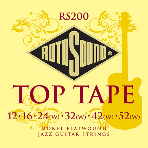RotoSound Top Tape Monel Jazz Flatwound Electric Strings 12-52 - Fair Deal Music