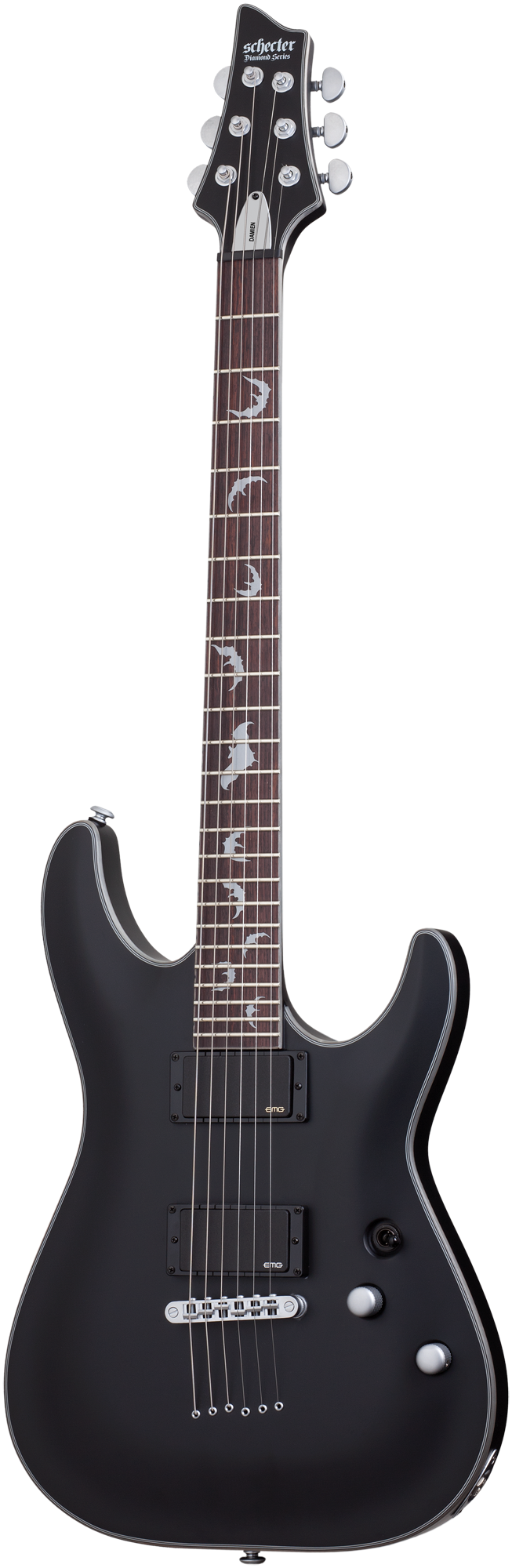 Schecter Damien Platinum-6 Satin Black, Ex Display — Fair Deal Music