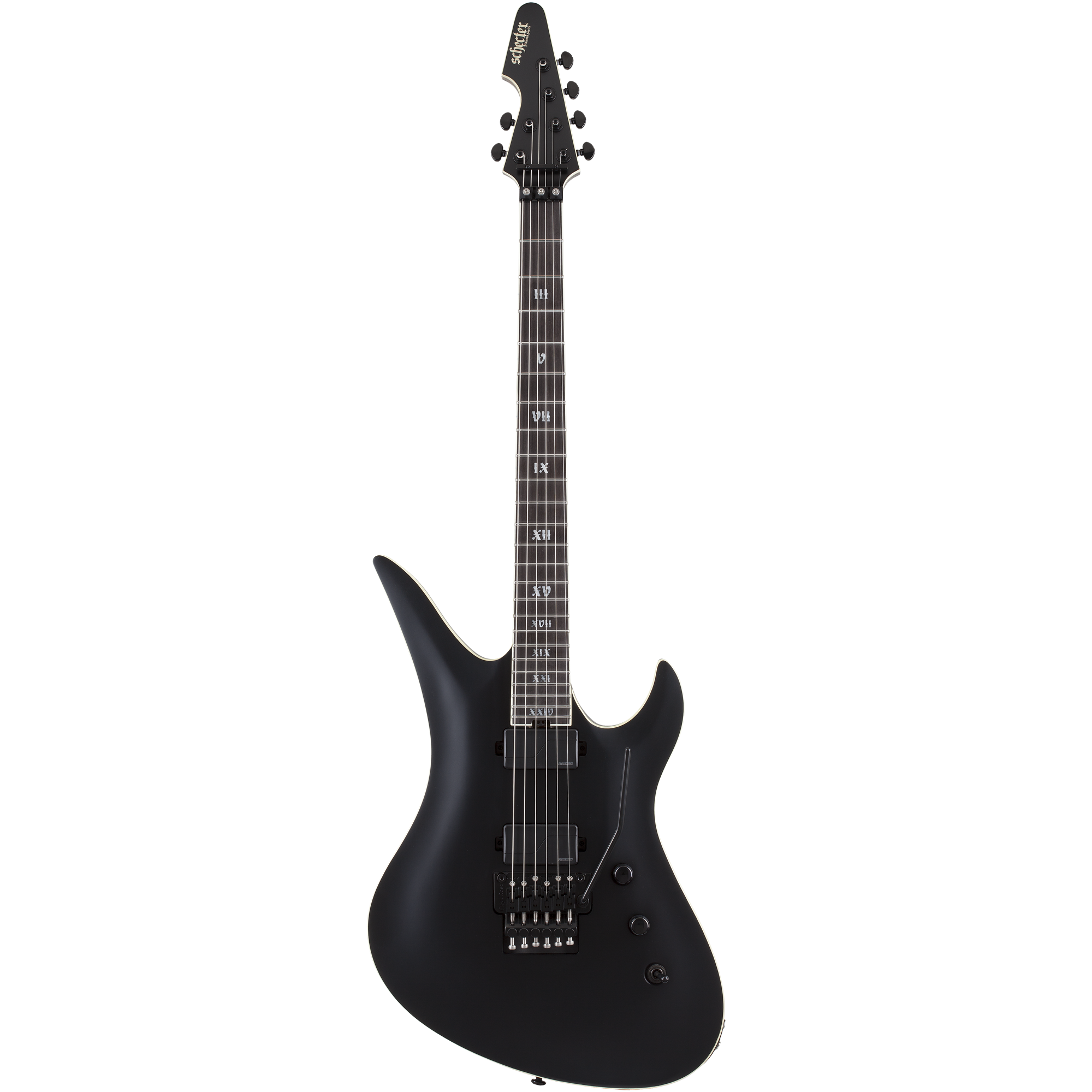 Schecter Avenger FR SLS Elite Evil Twin, Satin Black - Fair Deal Music