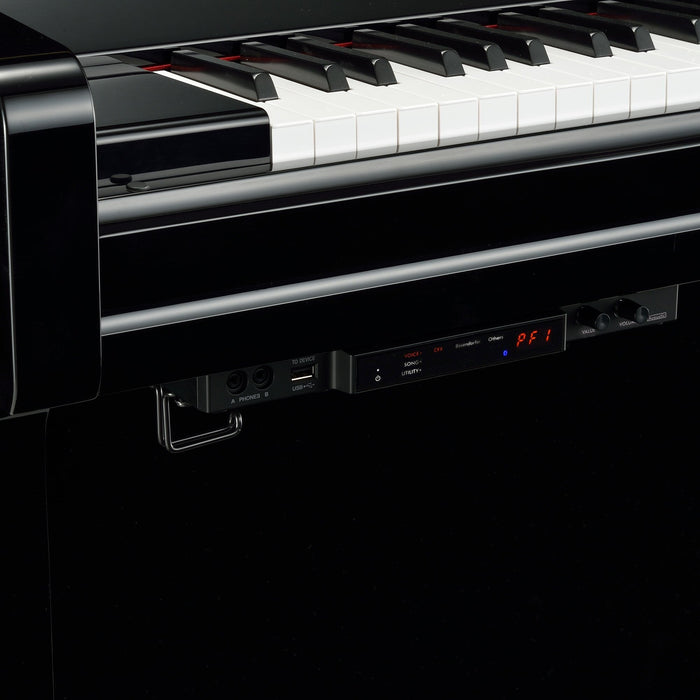 Yamaha B2 TC3 TransAcoustic™ Upright Piano in Polished Ebony with Chrome Fittings - Fair Deal Music