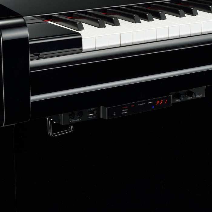 Yamaha B3 TC3 TransAcoustic™ Upright Piano in Polished Ebony with Chrome Fittings - Fair Deal Music