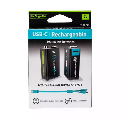Paleblue Voyager 9V USB-C Rechargeable Batteries 2 Pack - Fair Deal Music