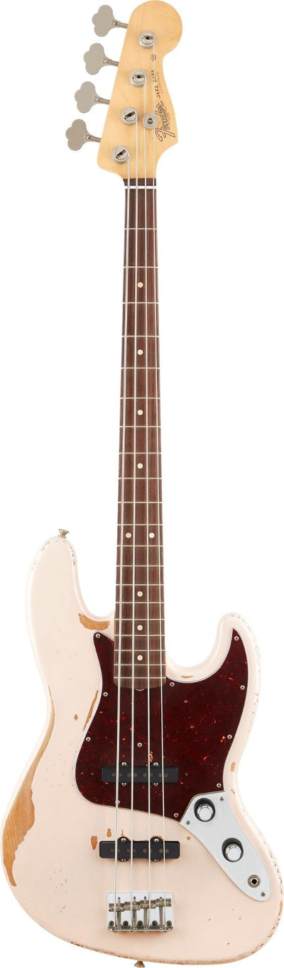 Fender Flea Jazz Bass RW Roadworn Shell Pink Electric Bass Guitar - Fair Deal Music