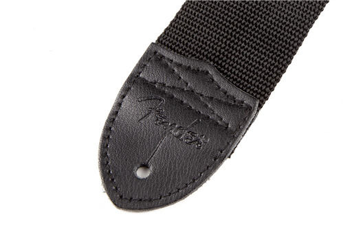 Fender 2" Polyester Logo Guitar Strap, Black with Gray Logo - Fair Deal Music