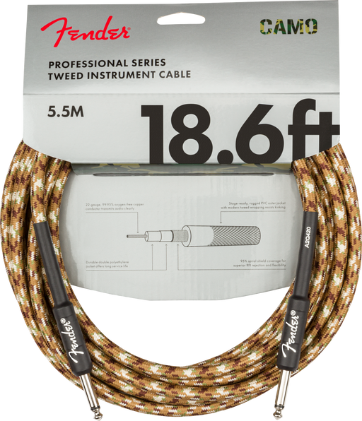 Fender Professional Series Instrument Cable 18.6ft, Desert Camo - Fair Deal Music