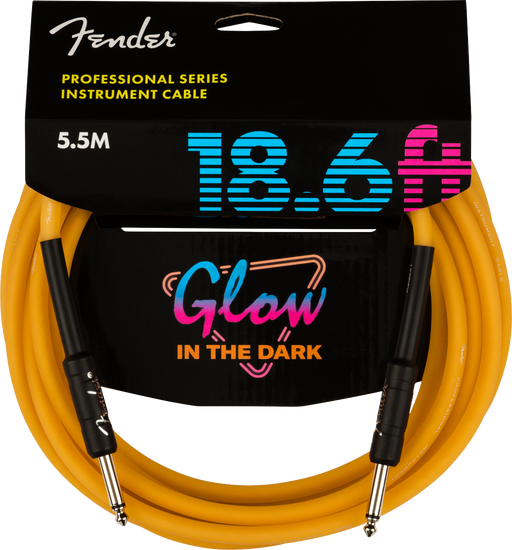 Fender Professional Glow in the Dark Cable, Orange, 18.6' - Fair Deal Music