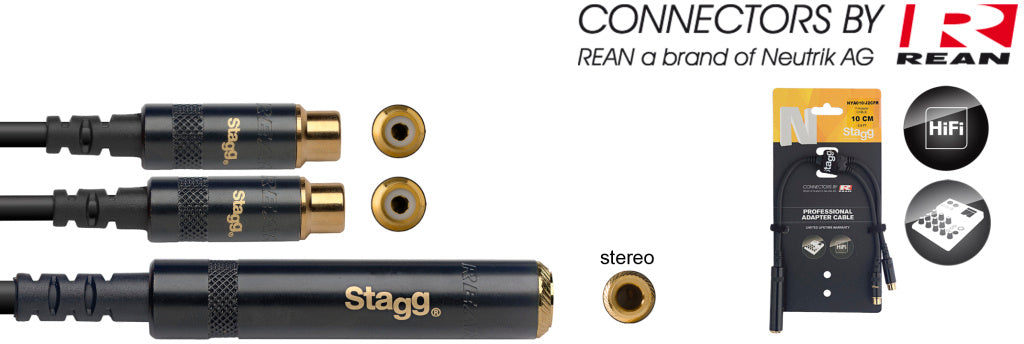 Stagg NYA010/J2CFR 10CM/0.3FT Y-ADAPT JK-2RCAf DL - Fair Deal Music