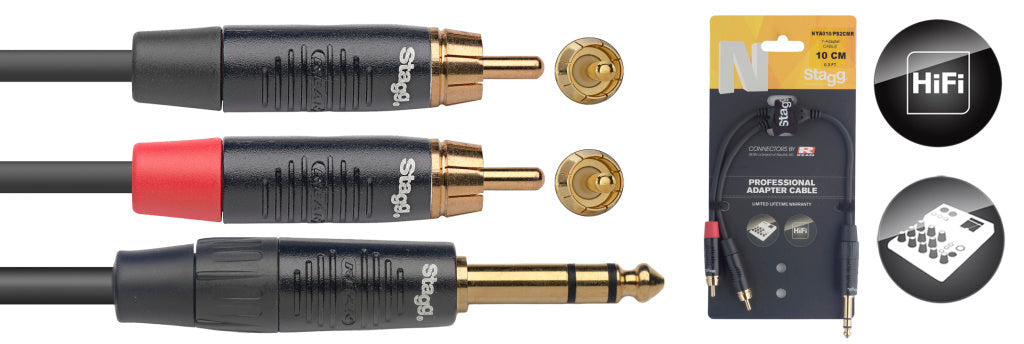 Stagg NYA010/PS2CMR 10CM/0.3F Y-ADPT STPL-2RCAm DL - Fair Deal Music