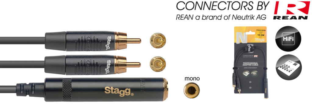 Stagg NYA010/J2CMR 10CM/0.3FT Y-ADAPT JK-2RCAm DL - Fair Deal Music