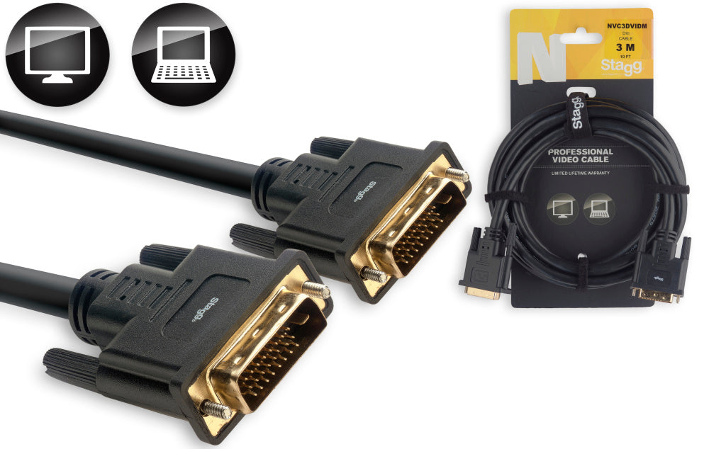 Stagg NVC3DVIDM 3M/10FT DVI CABLE-DUAL LINK M - Fair Deal Music