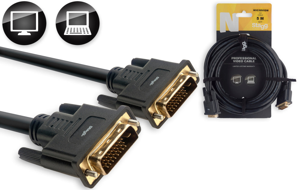Stagg NVC5DVIDM 5M/16FT DVI Cable - Fair Deal Music