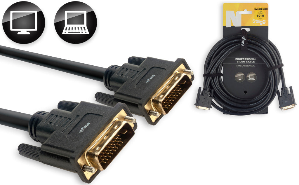 Stagg NVC10DVIDM 10M/33FT DVI Cable-Dual Links M - Fair Deal Music