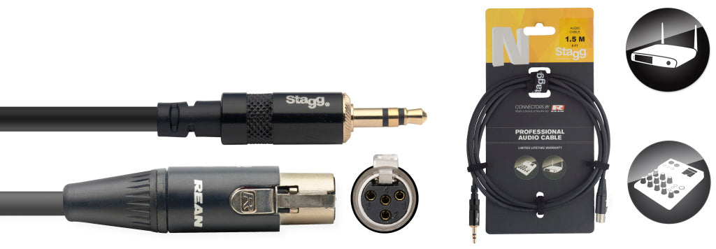 Stagg NAC1.5MPSMX4FR 1.5M/5F AUDIO miSTPL-mXLR4f DL - Fair Deal Music