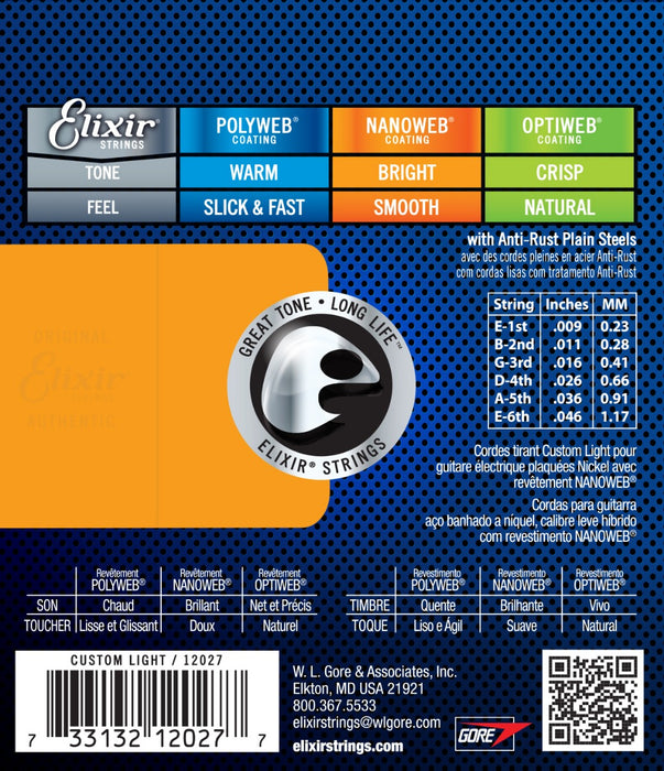 Elixir E12027 Nanoweb Custom Light Strings, 9-46 - Fair Deal Music