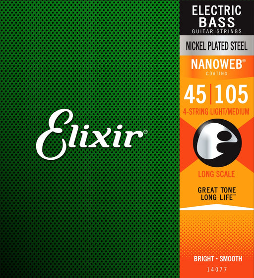 Elixir E14077 Nanoweb Nickel Plated Bass Strings, 45-105 - Fair Deal Music